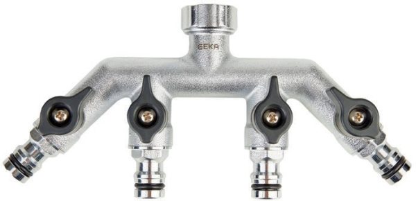 GEKA plus-Vierwegeventil 'Stecksystem' IG G 3/4' MS Cr EAN