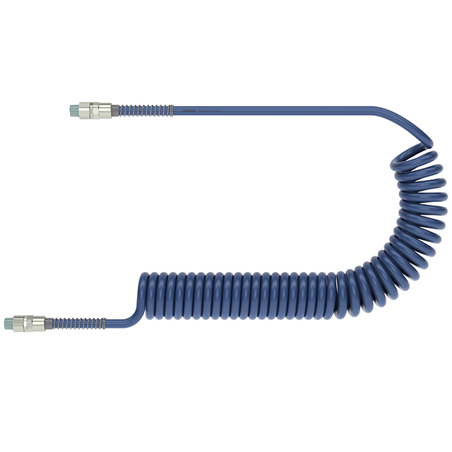 ArtPUB-11166-DVS PU-SPIRALSCHLAUCH,BLAU,11X16 6M AL, 2 X R1/2"AG DREHBAR